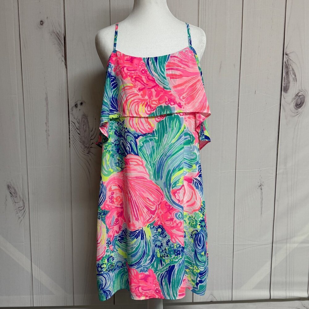 Lilly Pulitzer Lexi Slip‎ Dress Medium Beach Please Adjustable Strap Resort
